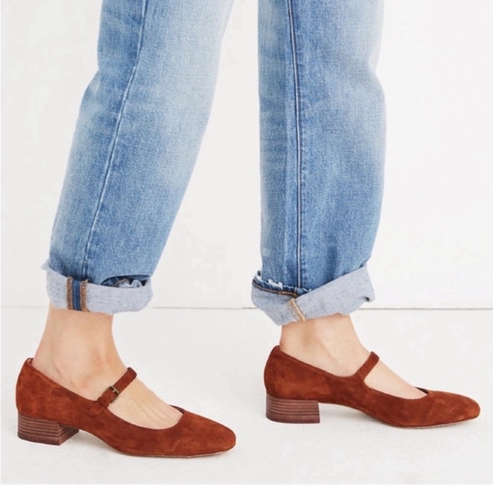 Madewell Delilah Mary Jane Maple Suede Shoes